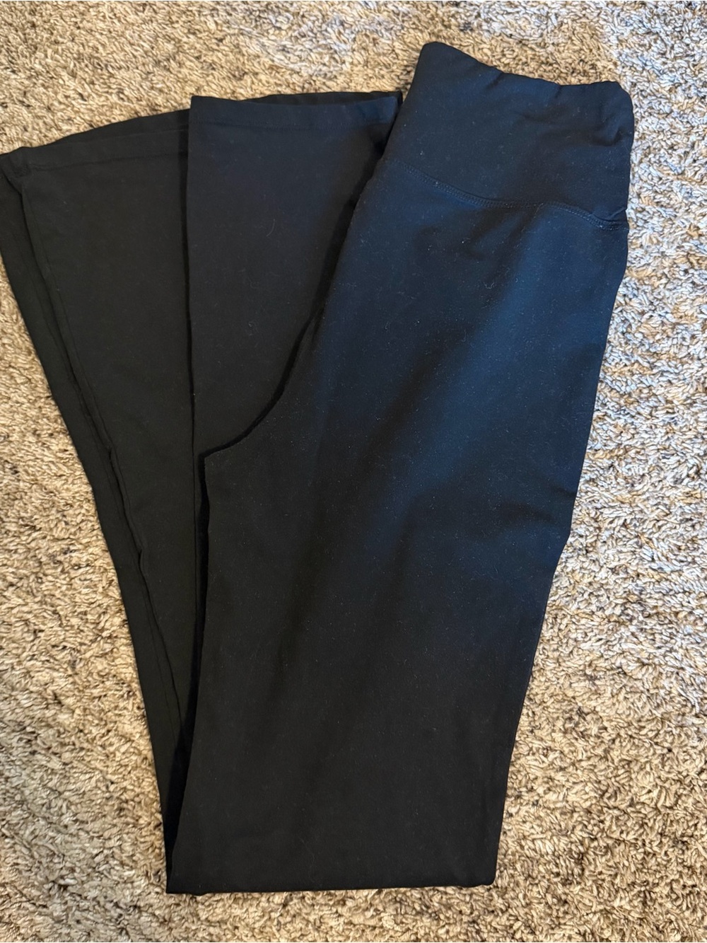Black High-Waist Crossover Waist Bootcut Leggings